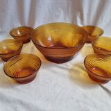 Orange arcopal fruit salad set 1970
