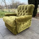 Fauteuil Velours Vert année 70