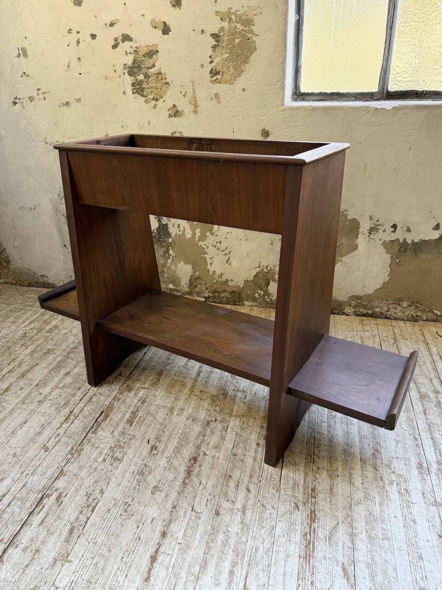 Jardinière années 50 palissandre constructiviste