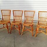 4 chaises en rotin