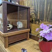 Antique amaranth display cabinet from the 1930s.