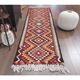 1970s Vintage Turkish Hand-Knotted Wool Cotton Red Runner Rug 89x294