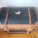 Malle de voyage ancienne en cuir
