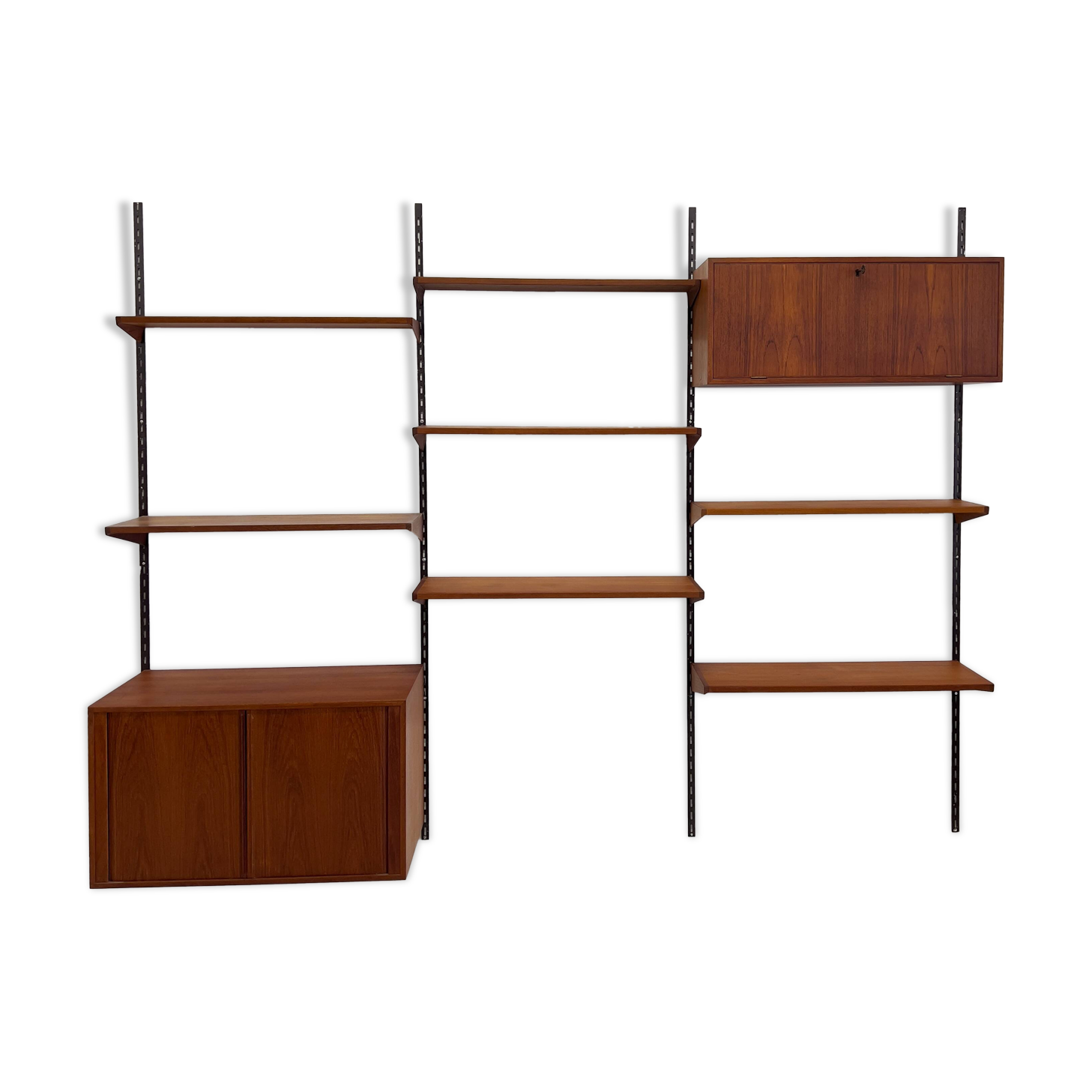 Teak Wall System By Kai Kristiansen for Feldballes.