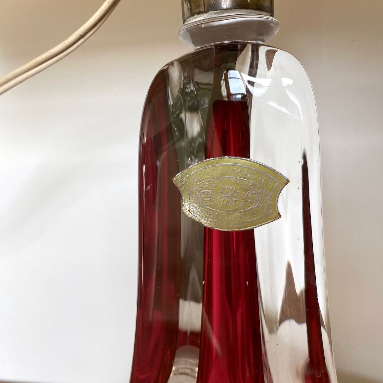 Red Val Saint Lambert lamp