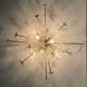 Pair of Snowflake Sputnik Flush Mount Lamps, Austria 1950s