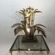 Jansen style Brass Lilies Table Lamp Midcentury Modern Hollywood Regency 1970s