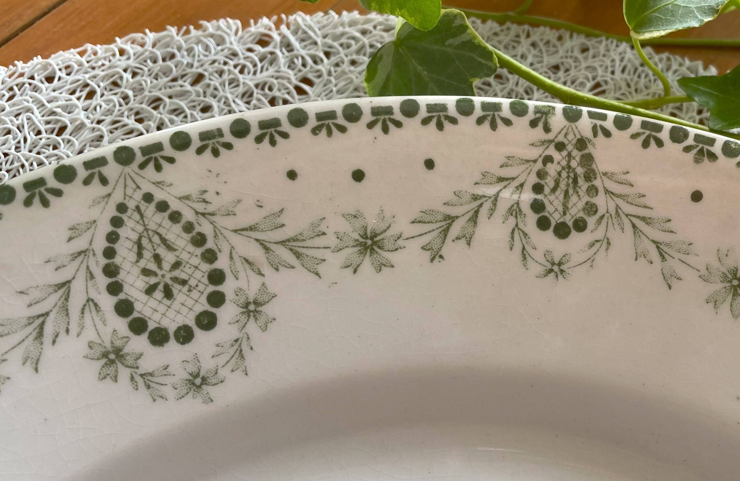 Antique serving dish in earthenware from Creil & Montereau