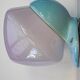 Large mid-century modern pale blue bathroom sconce from Ifö