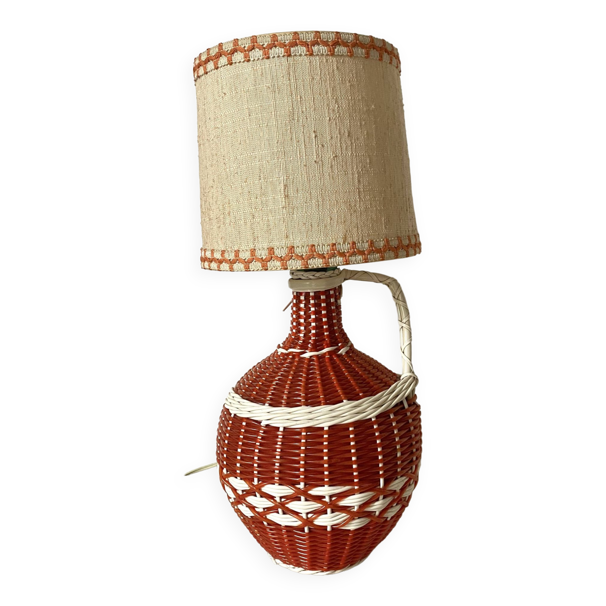 Vintage scoubidou bottle lamp, 1960s
