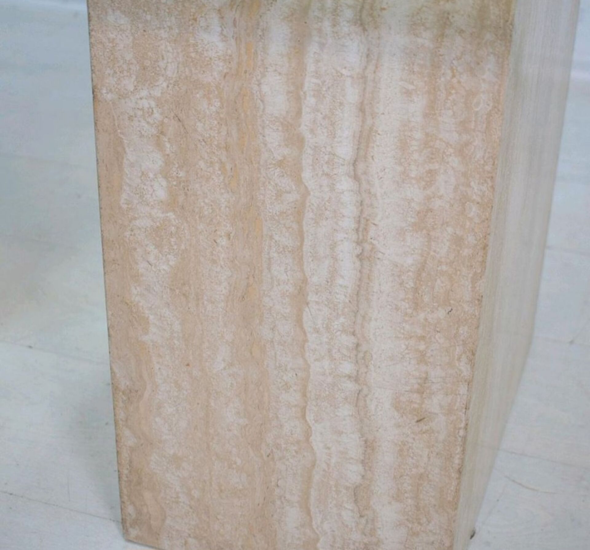 Italian travertine and glass coffe table 1970s Vintage