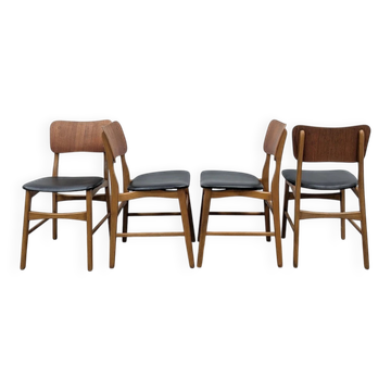 Lot de 4 chaises danoises en teck, années 60