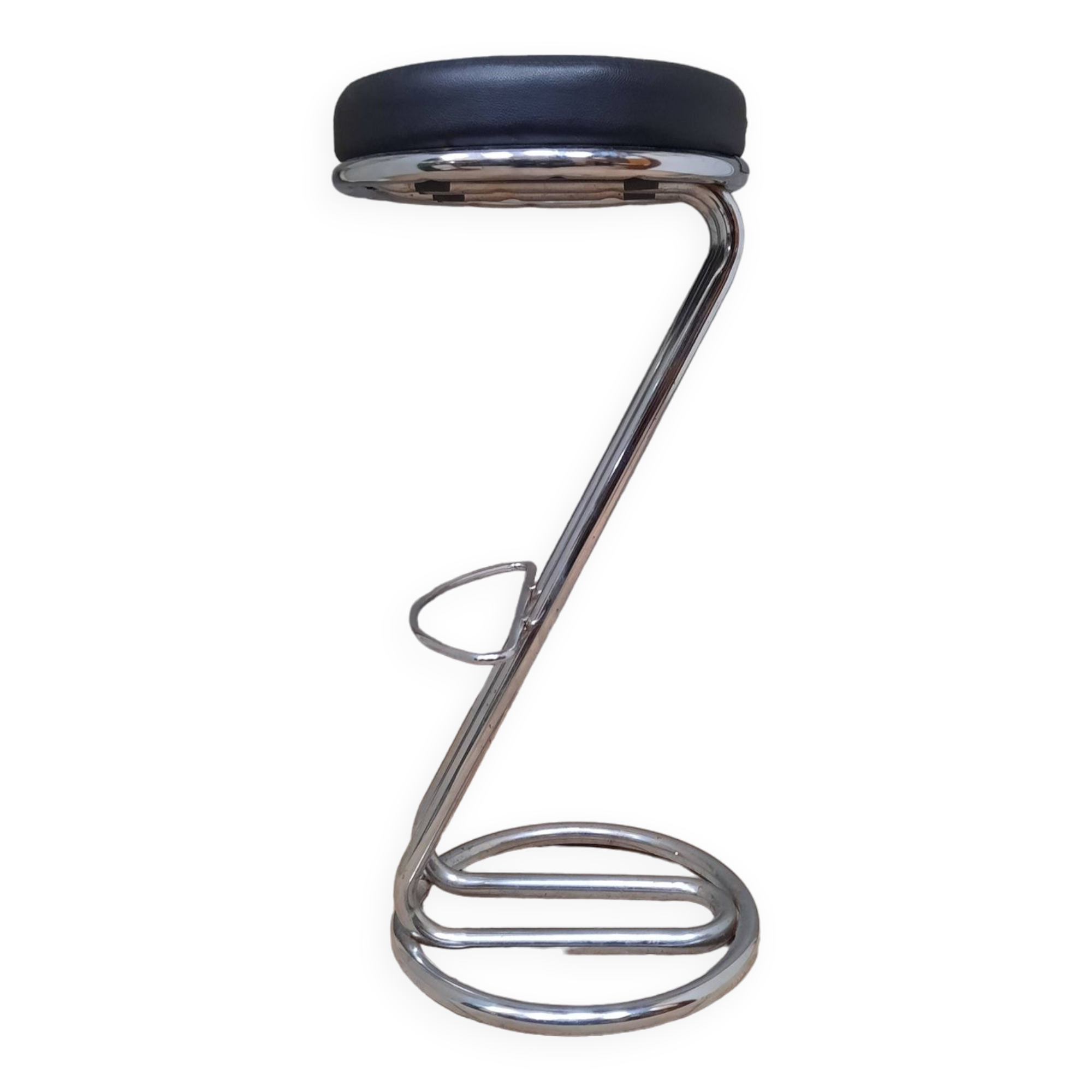 Bar stool in skai and stainless steel