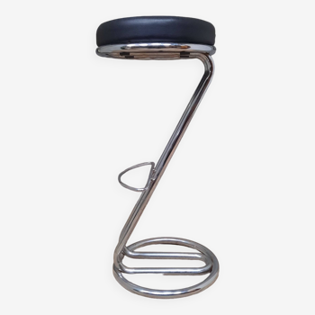 Tabouret de bar en skai et inox