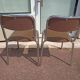 Set of 2 chairs chrome and beige fabric - vintage