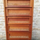 Commode haute rotin