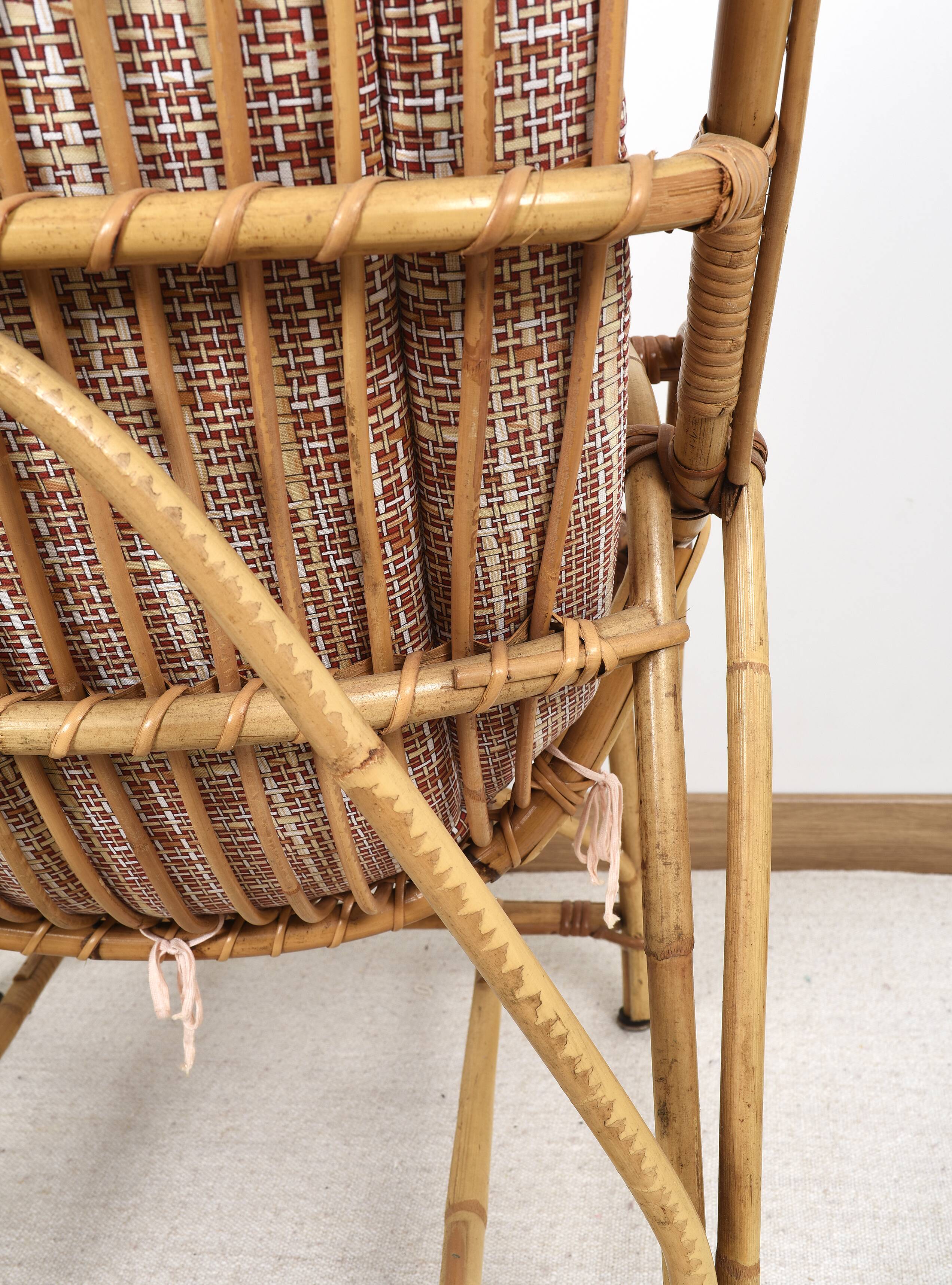 Antique, vintage rattan armchair