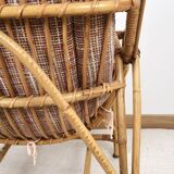 Fauteuil en rotin ancien, vintage