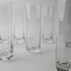 Vintage set of 9 Murano glasses from the 1980s, octagonal shape in art glass, classic Italian tableware.