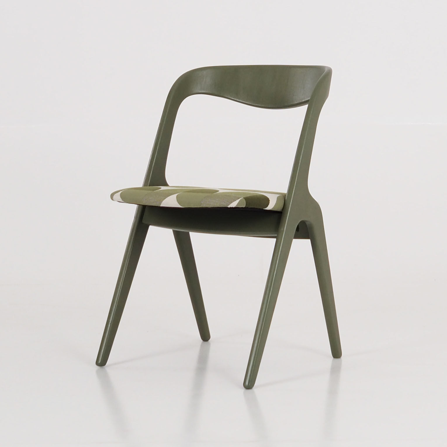 Olive green chair, Scandinavian design of the 70s