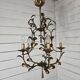 Vintage 5-light foliage chandelier in gold metal