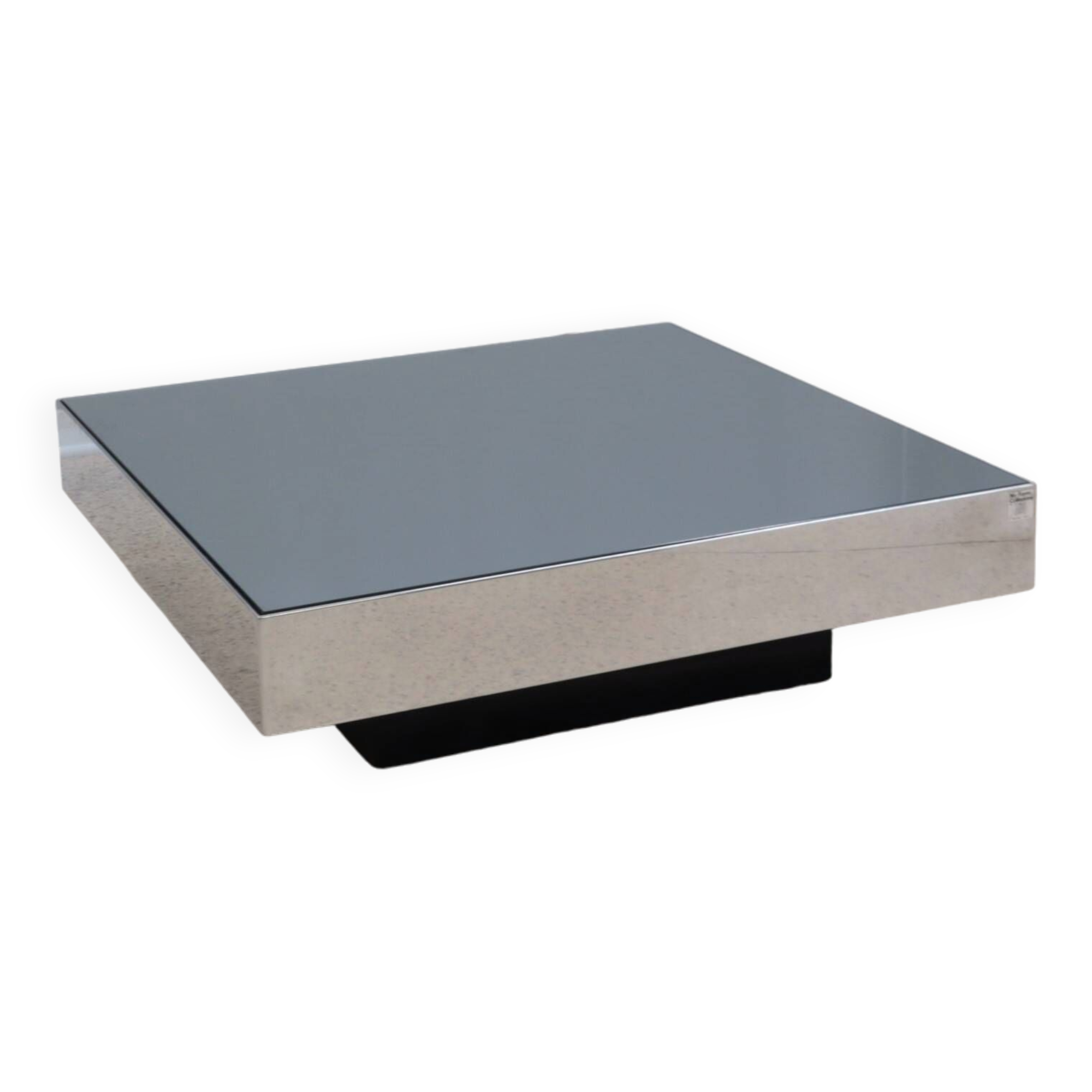 Mirrored glass low coffee table ny form 1960s