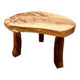Table basse bois naturel brutaliste