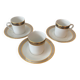 Trio of Limoges Sologne Porcelain Cups and Saucers