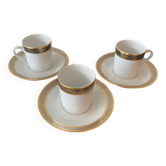 Trio de Tasses et Soucoupes Porcelaine de Limoges Sologne