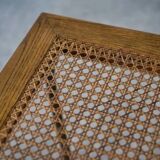 Table d’appoint en chêne et cannage 1960’s