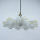 Murano Style White Ruffled Italian Hanging Glass Lamp From The 1970s
