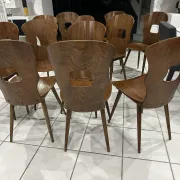 Set of 12 Baumann bistro chairs model Gentiane vintage 1970
