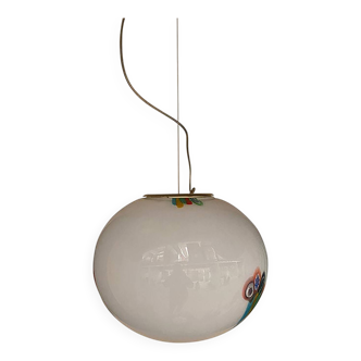 Contemporary Clear With Murrise Multicolors Pendant Italian