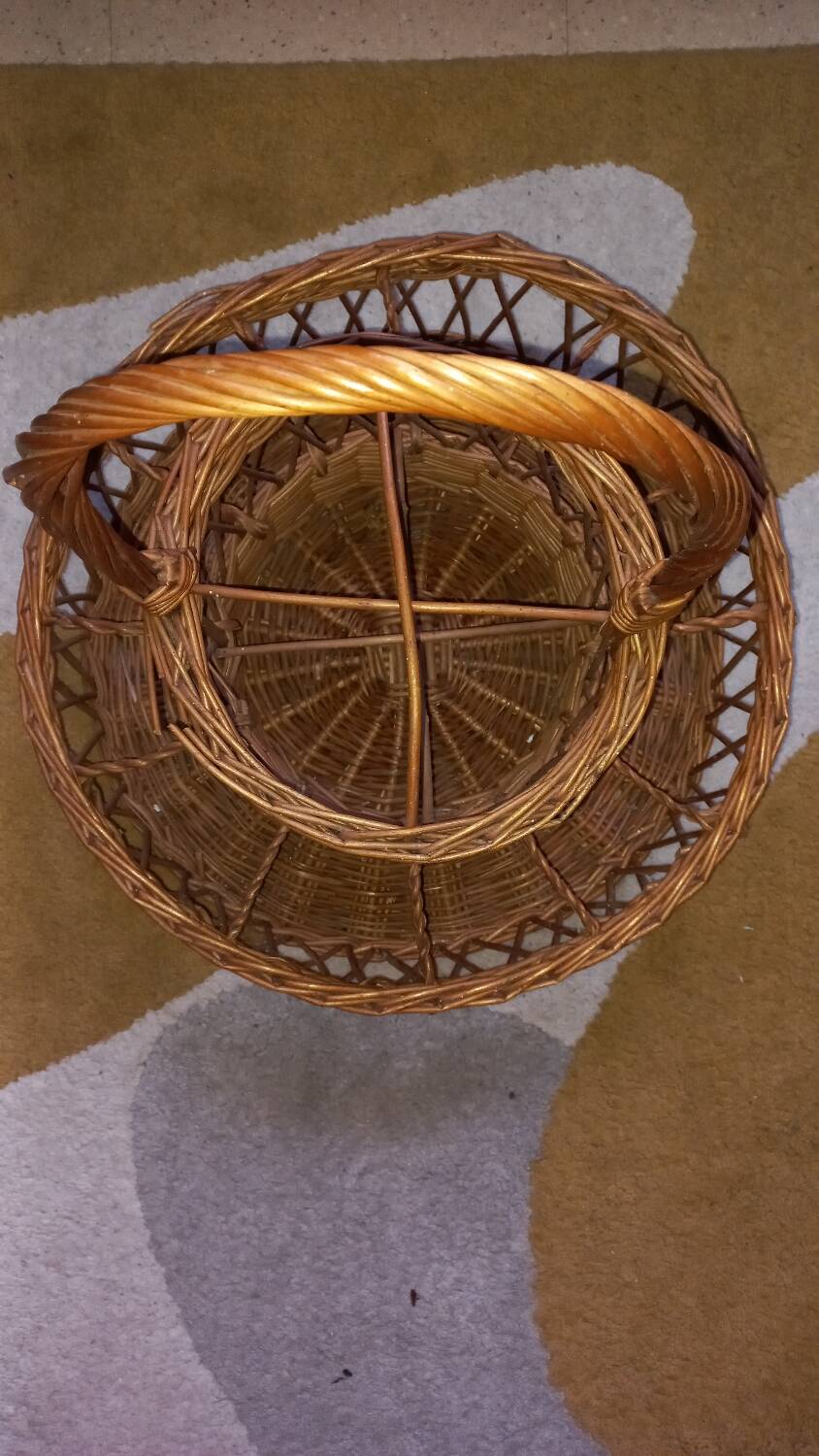 Vintage 50s 60s wicker rattan portable bar