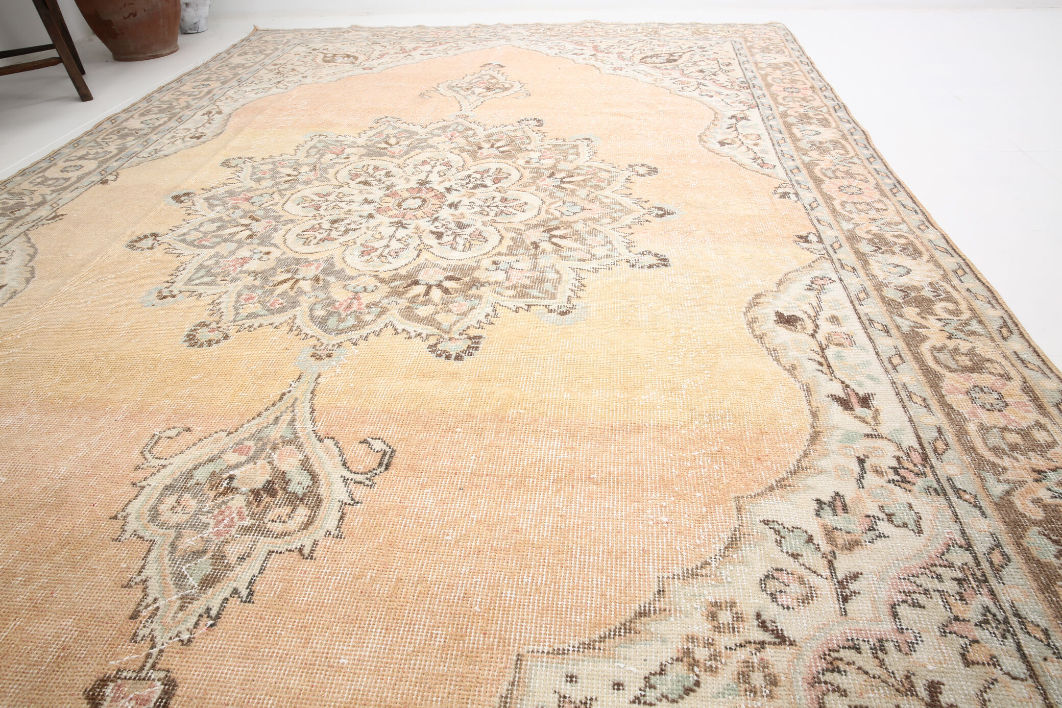 7x11 classic turkish vintage rug, vintage carpet rug 331x205cm