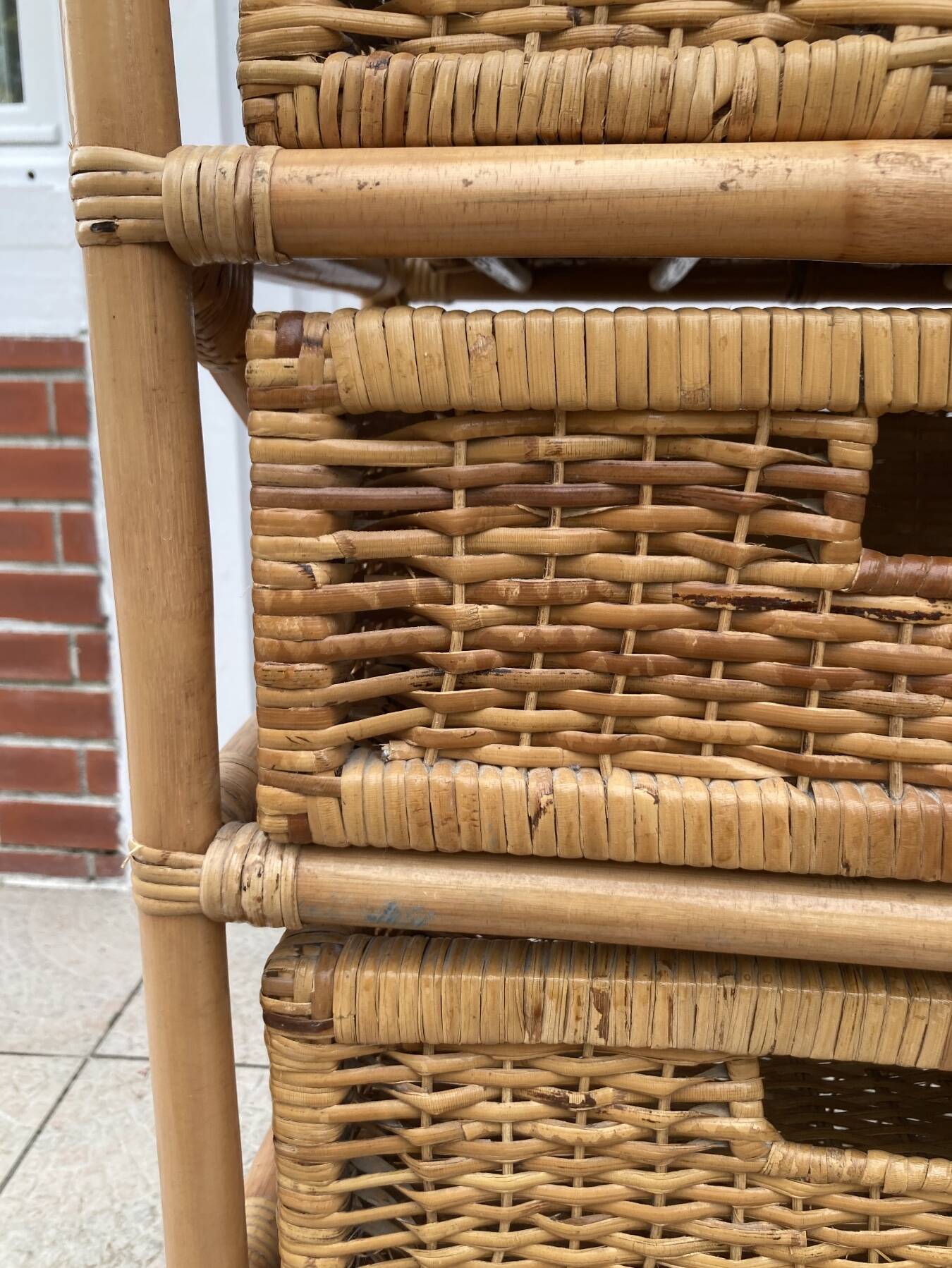 Vintage rattan chiffonier