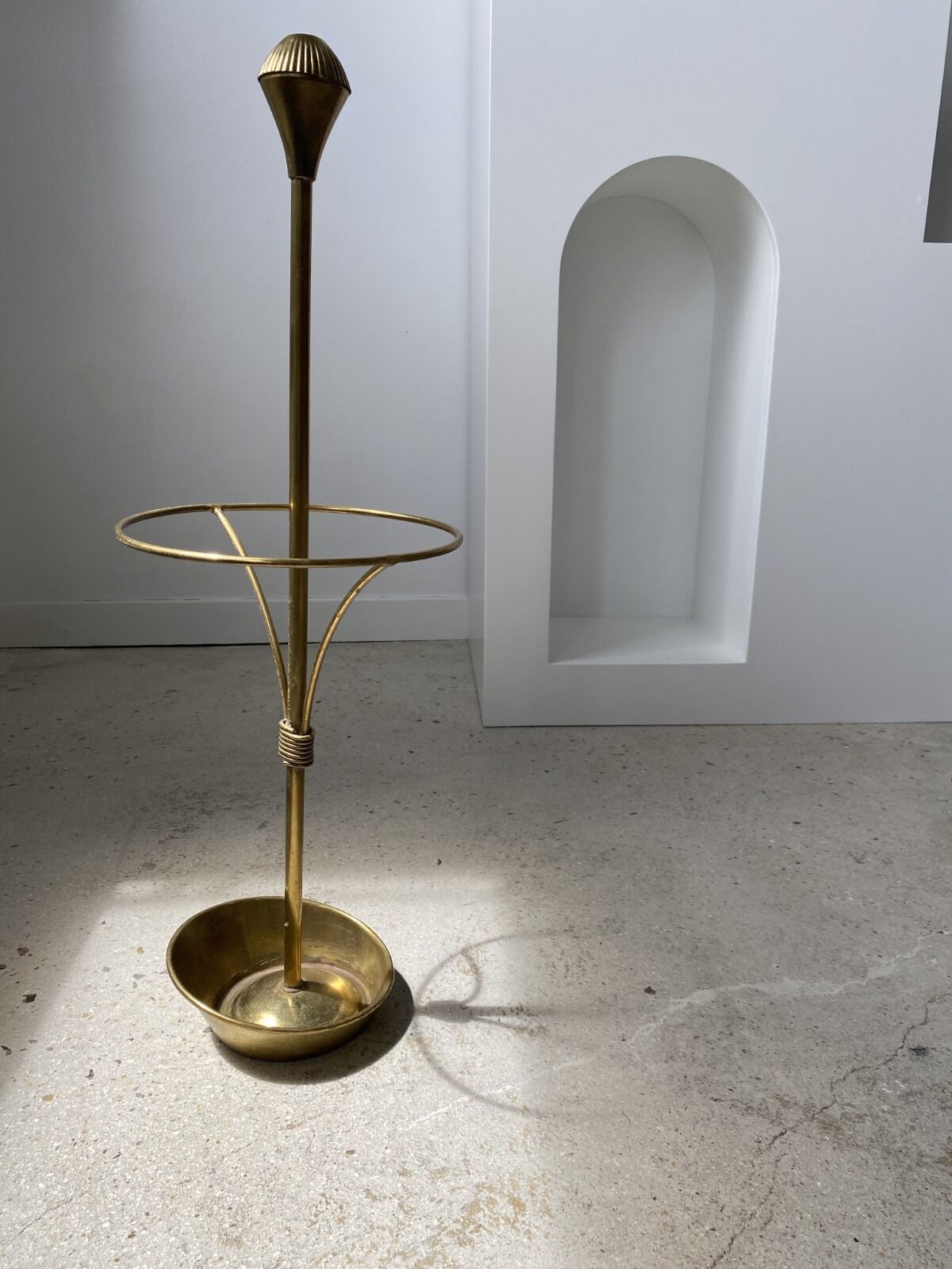 Vintage golden brass umbrella holder