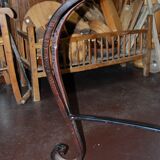 Wrought iron table and granite marble tray