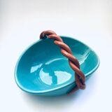 Vintage studio art pottery candy bowl by Alexandre De Wemmel, Belgium, 1950s.