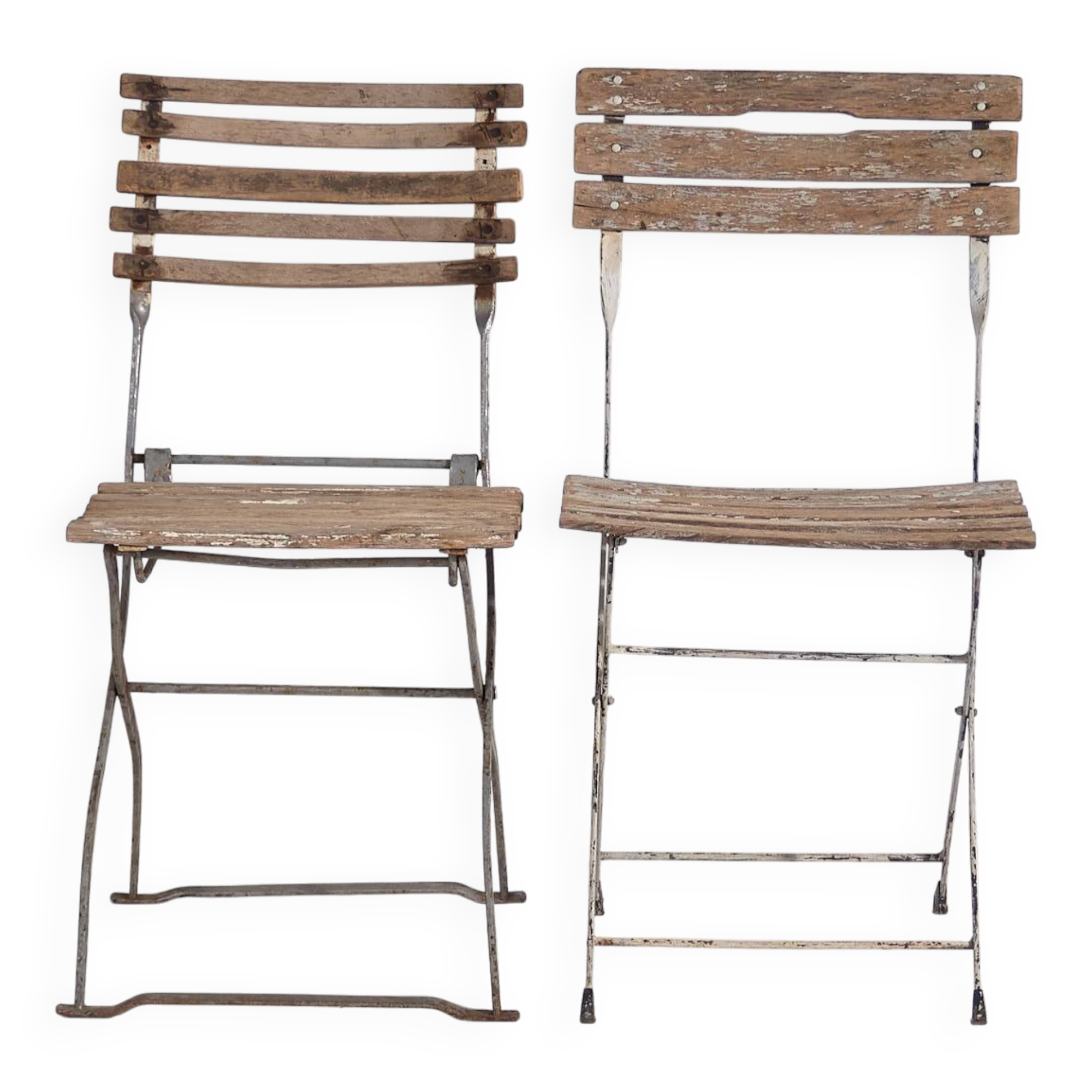 Antique folding garden chairs (c.1920). Set of 2 pieces no. 2