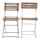 Antique folding garden chairs (c.1920). Set of 2 pieces no. 2