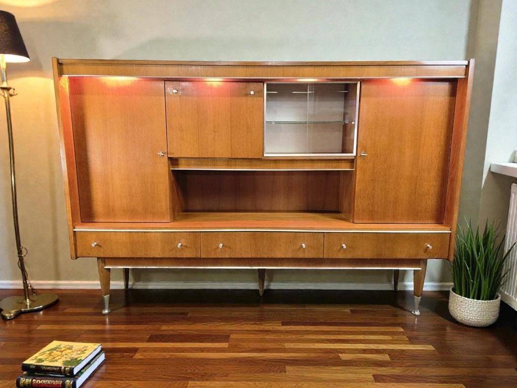 XL vintage wooden sideboard/cabinet