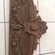 Fronton en bois naturel du début XXe s.Belles scultures