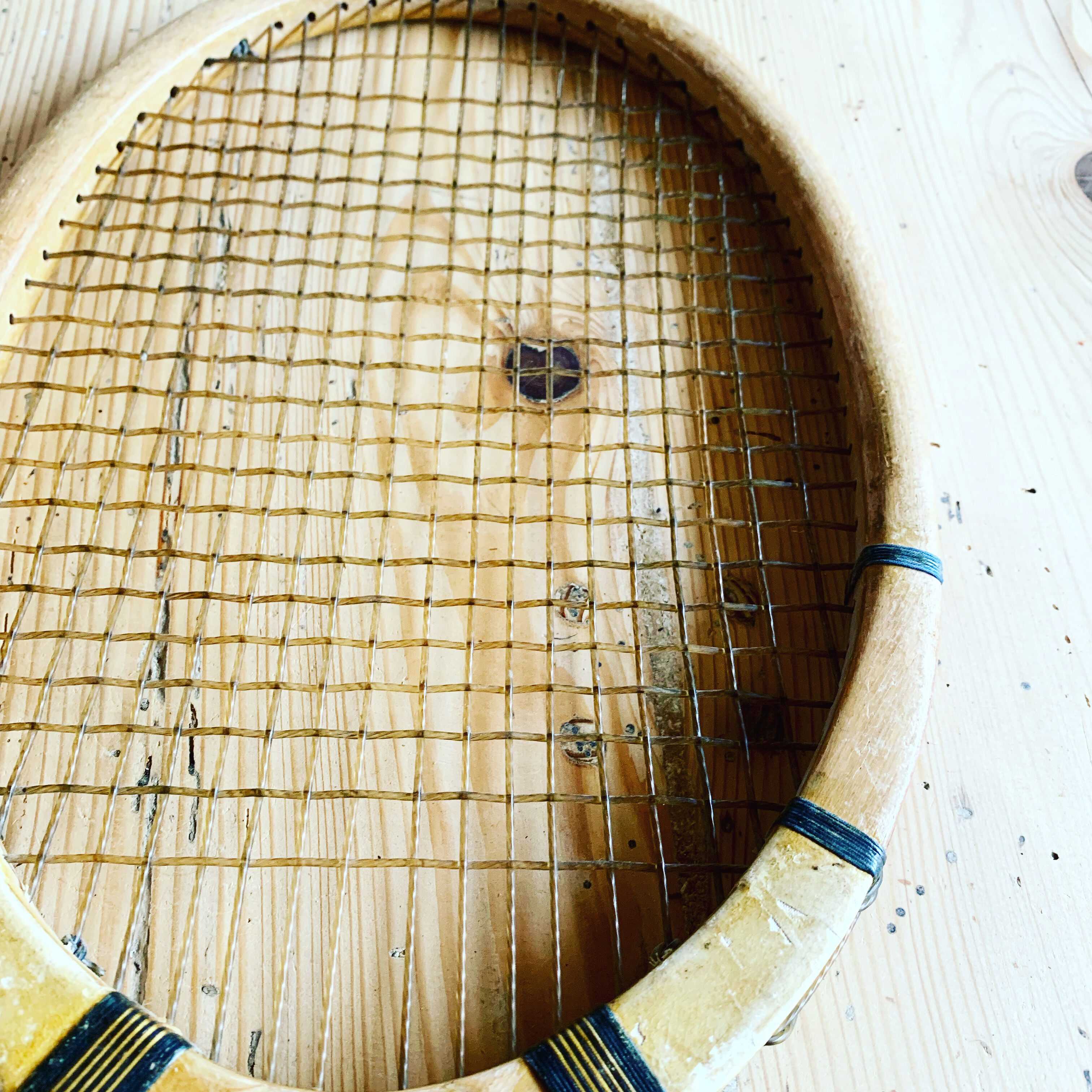 Vintage wooden tennis racket