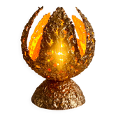 Sculptural Brutalist Table Lamp In Copper By Aimo Tukiainen For Oy Moonlight, Finland 1970S