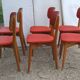 Lot de 6 chaises skai vintage rouge