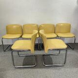 Vintage Chairs in Chrome Plated Steel, 1970s, Set of 6