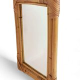 1960s Mid-Century Bamboo & Rattan Mirror in French Riviera Style