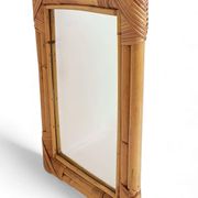 Miroir en bambou et rotin des années 1960 dans le style de la Côte d'Azur