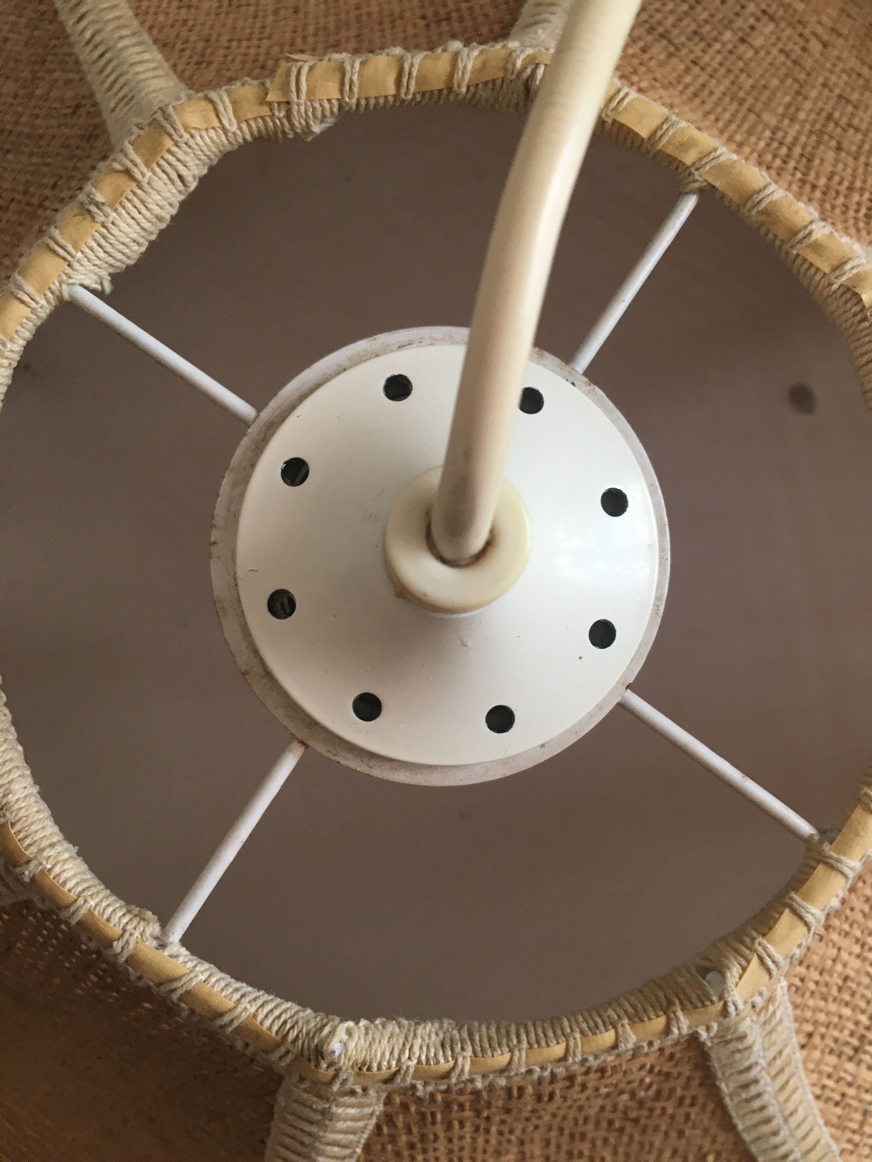 Vintage rattan flower suspension